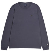 Champion Men's Long Sleeve Embroidered C-Logo Classic Fit Jersey T-Shirt, Darkgrey, S